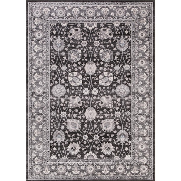 Concord Global 6 ft. 7 in. x 9 ft. 3 in. Lara Vase - Anthracite 45336 - main